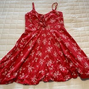 Red and White floral dress